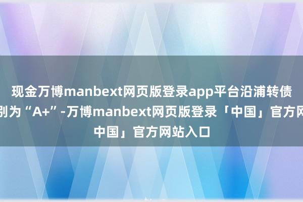 现金万博manbext网页版登录app平台沿浦转债信用级别为“A+”-万博manbext网页版登录「中国」官方网站入口